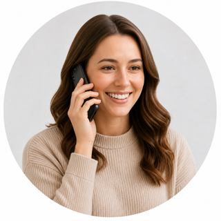 Kundin am Telefon